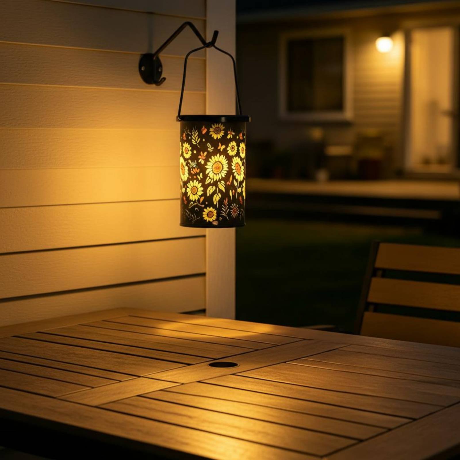 Outdoor Lighting Battery Powered - 꽃무늬 랜턴 빈티지 디자인 걸이형 태양광