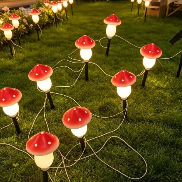 Outdoor Lighting Yard Decoration - 태양광 버섯 모양 스트링 라이트 방수