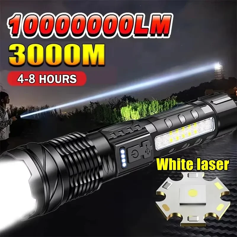 Outdoor Lighting Battery Powered - 강력한 LED 손전등 배터리 표시등 USB