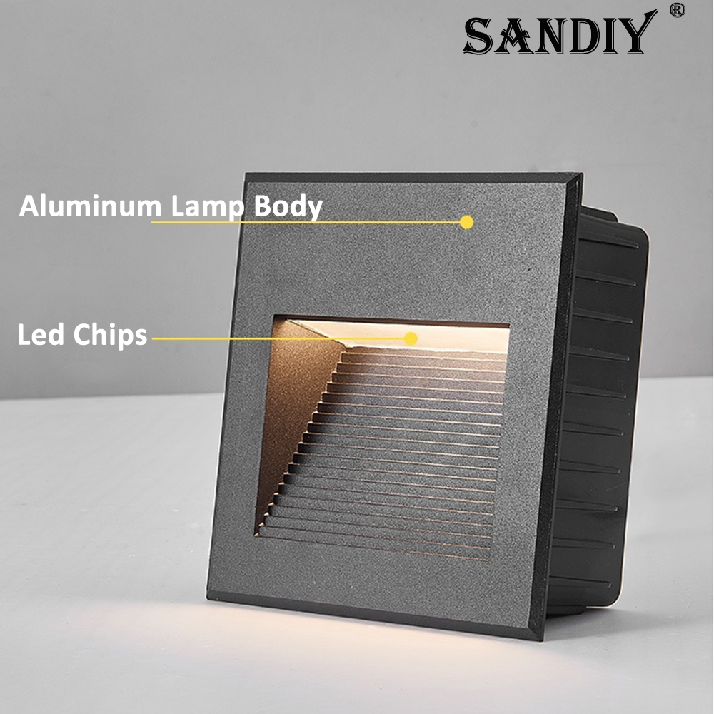 SANDIY 매립형 야외 벽등 저전압 사각형 발코니 조 - Outdoor Lighting Recessed 리뷰 및 가격