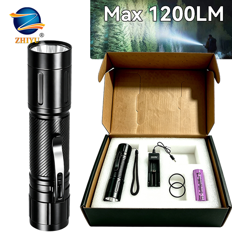 1200LM 고정 초점 LED 손전등 펜 클립 헤드램프 - Outdoor Lighting Battery Powered 리뷰 및 가격