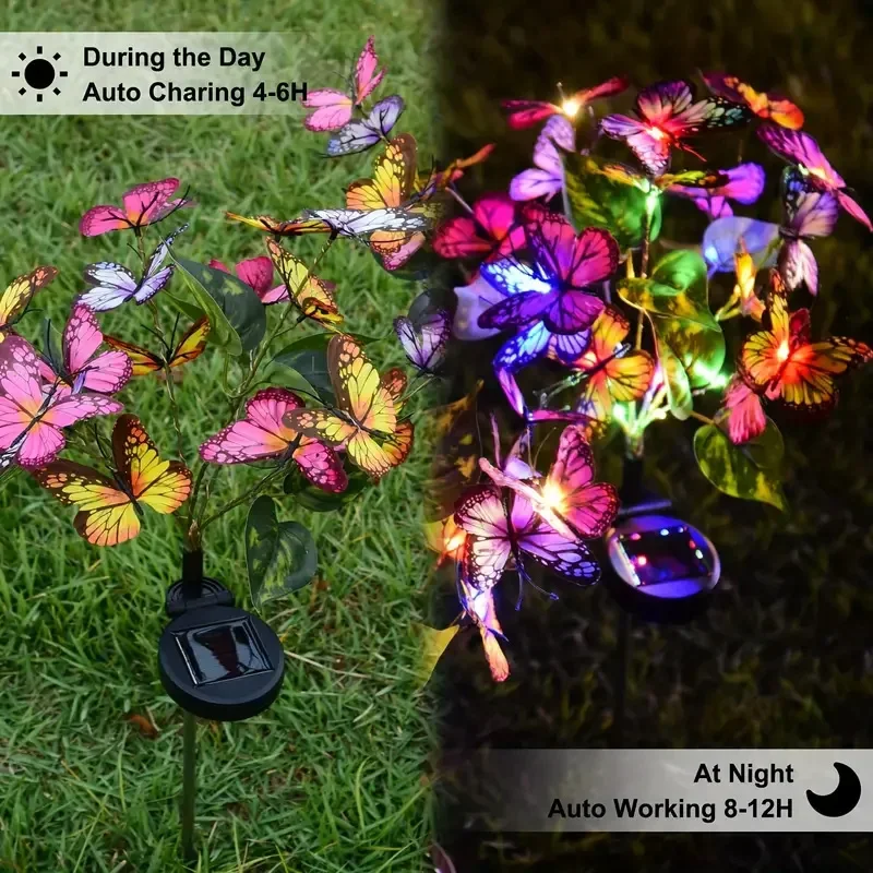 태양 LED 나비 정원 조명 마당 파티오 축제 크리스마 - Outdoor Lighting Led Fixtures 리뷰 및 가격