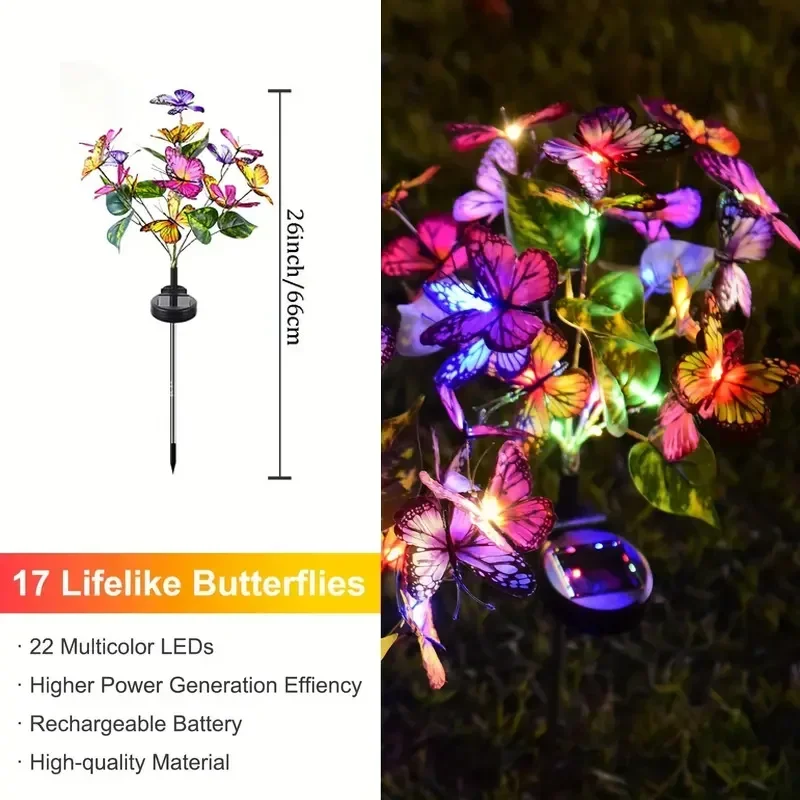 태양 LED 나비 정원 조명 마당 파티오 축제 크리스마 - Outdoor Lighting Led Fixtures 리뷰 및 가격