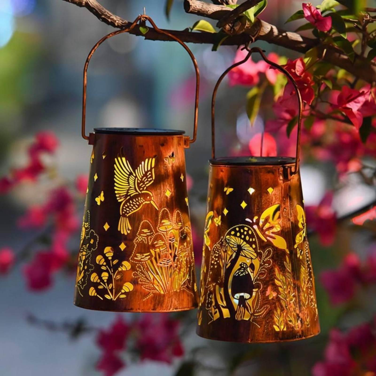 꽃무늬 정원 랜턴 패턴 정원 조명기 자동 켜짐/꺼짐 기 - Outdoor Lighting Battery Powered 리뷰 및 가격