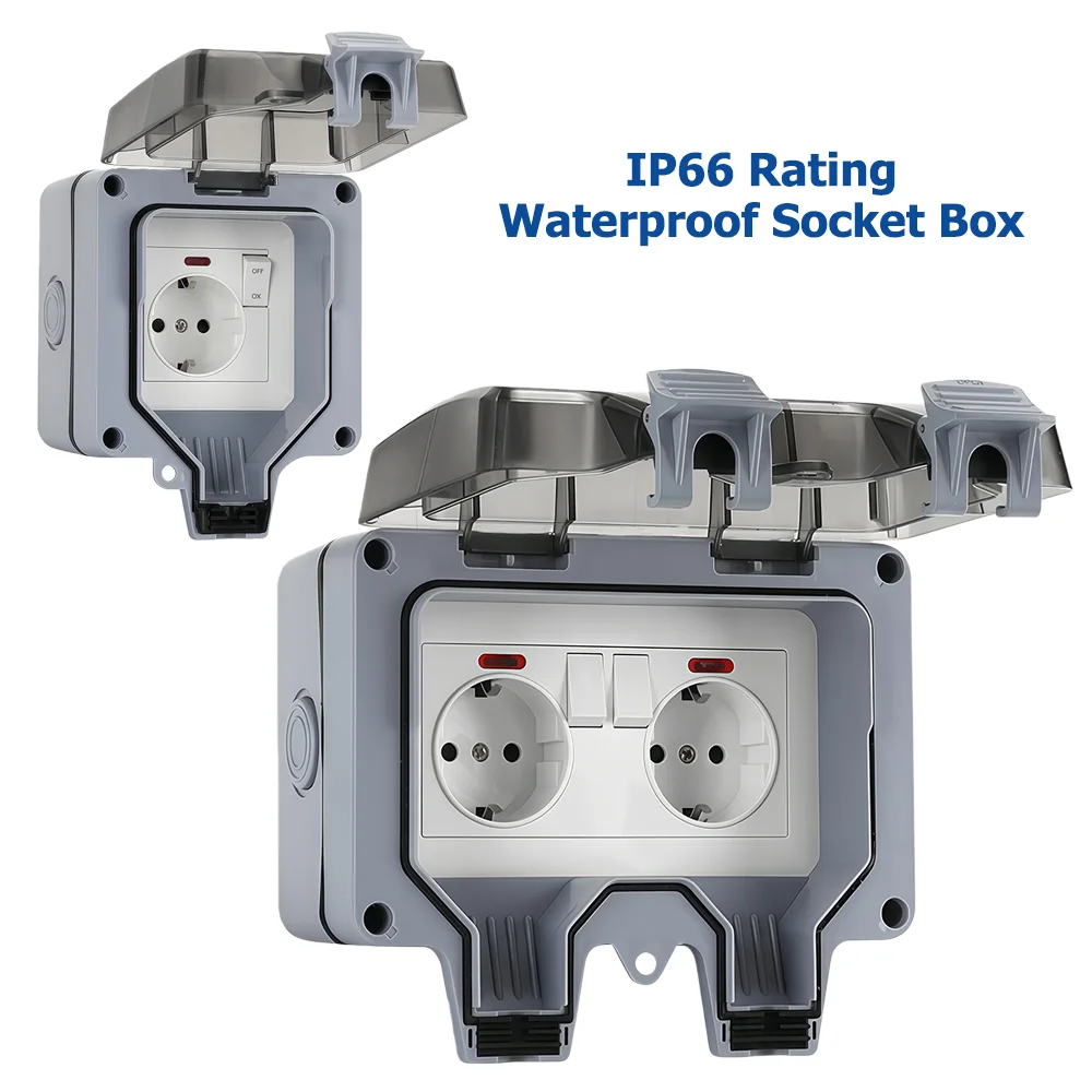 유럽식 실외 소켓, 스위치 표시등 포함, IP66 등급 - Outdoor Lighting Wall Mount 리뷰 및 가격