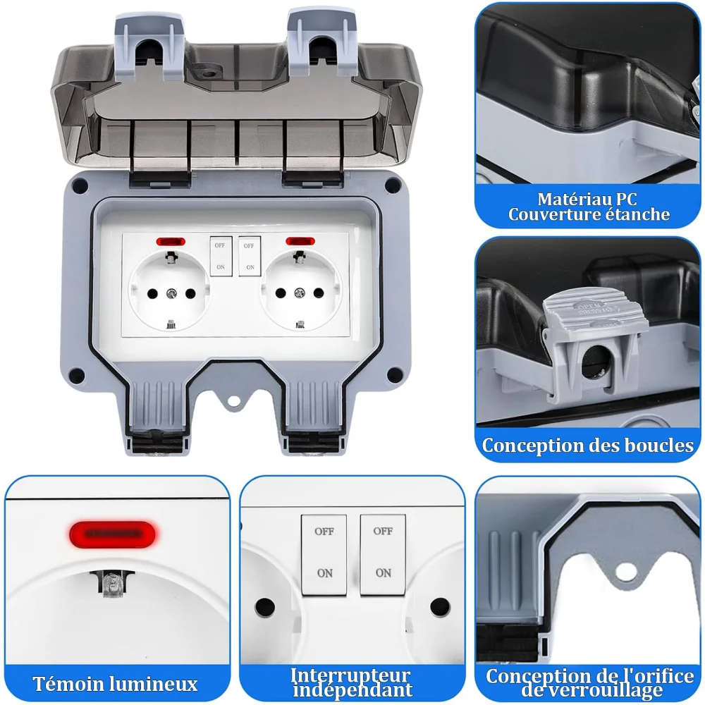 유럽식 실외 소켓, 스위치 표시등 포함, IP66 등급 - Outdoor Lighting Wall Mount 리뷰 및 가격