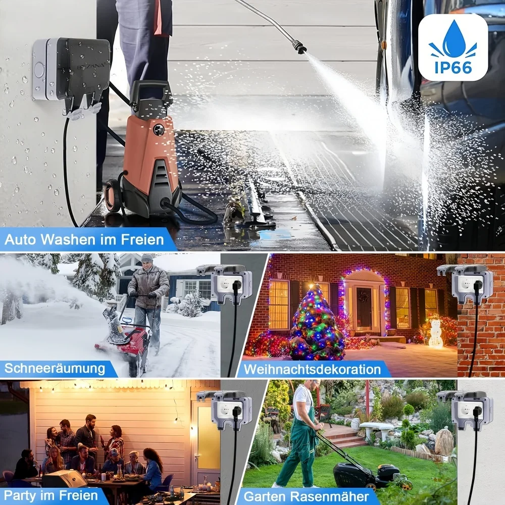 유럽식 실외 소켓, 스위치 표시등 포함, IP66 등급 - Outdoor Lighting Wall Mount 리뷰 및 가격