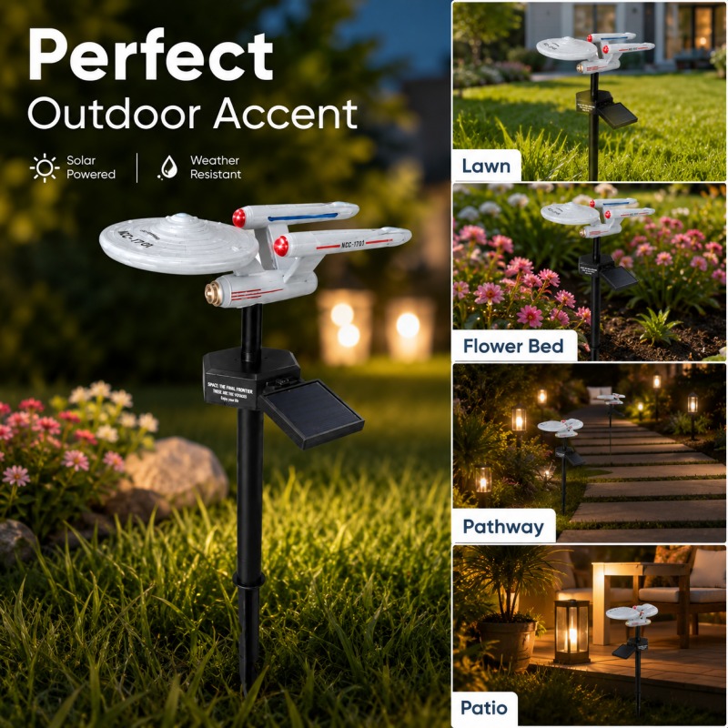 스타 트렉 USS 엔터프라이즈 솔라 가든 스테이크 라이 - Outdoor Lighting Led Fixtures 리뷰 및 가격