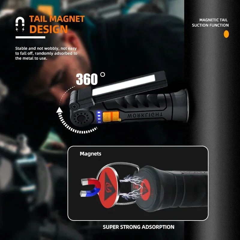 자석 및 후크가 있는 충전식 LED 손전등 작업등, 작 - Outdoor Lighting Quality 리뷰 및 가격