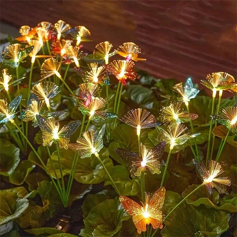 1PC 6 헤드 LED 태양 광 광섬유 나비 조명, 정 - Outdoor Lighting Yard Ideas 리뷰 및 가격