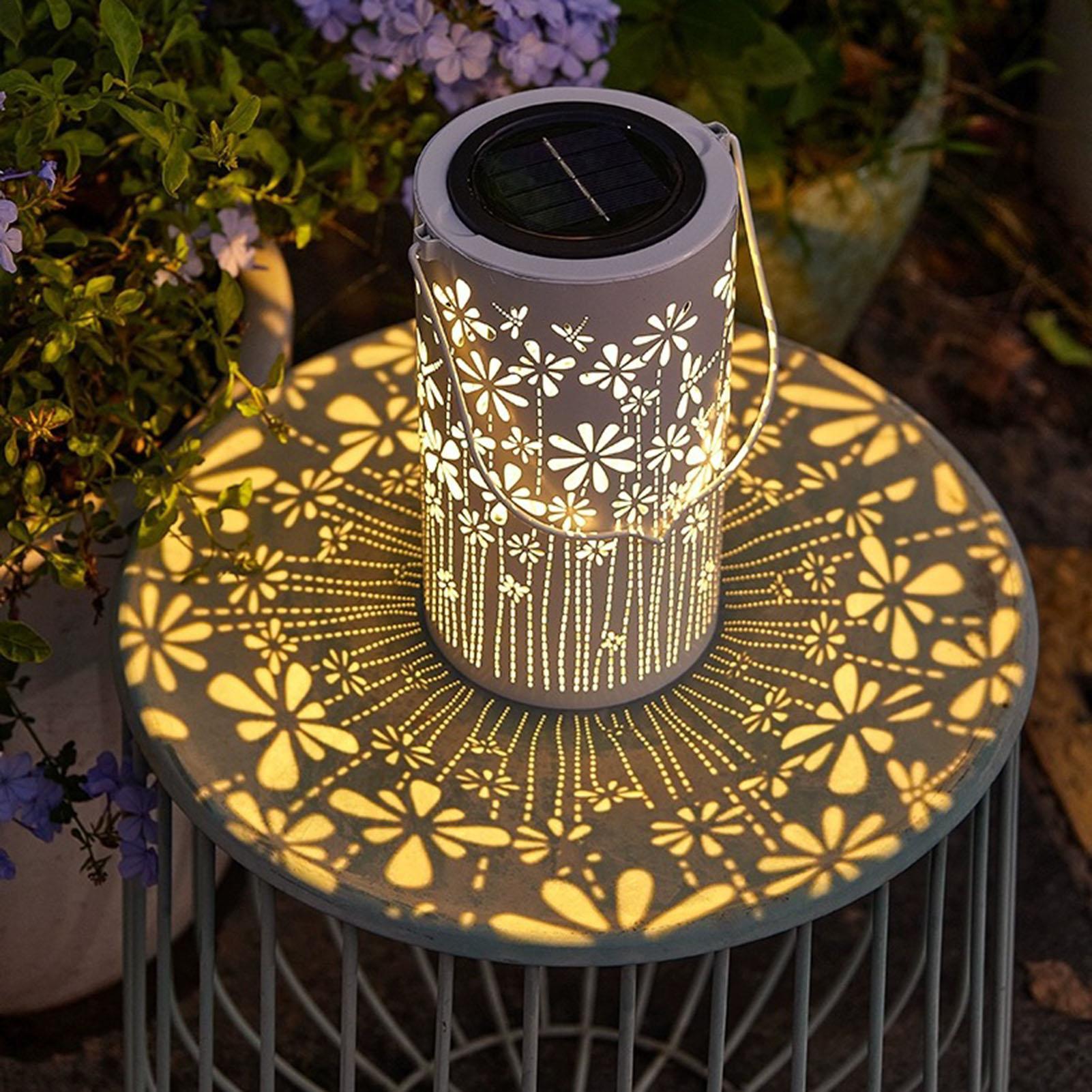 태양광 랜턴 장식용 다채로운 금속 꽃 조명 야외용 태양 - Outdoor Lighting Yard Decoration 리뷰 및 가격