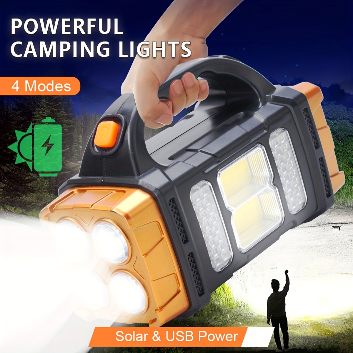 새로운 업그레이드 충전식 고출력 태양광 LED 손전등, - Outdoor Lighting Quality 리뷰 및 가격