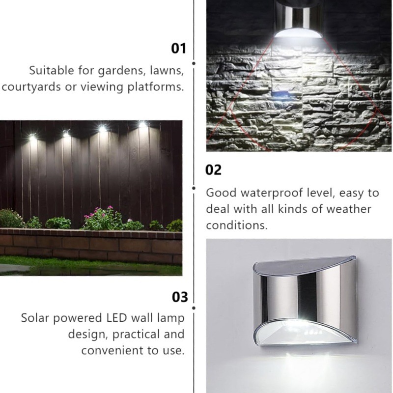 2개 세트 태양광 정원등 스테인리스 스틸 마당 벽등 방 - Outdoor Lighting Wall Mount 리뷰 및 가격