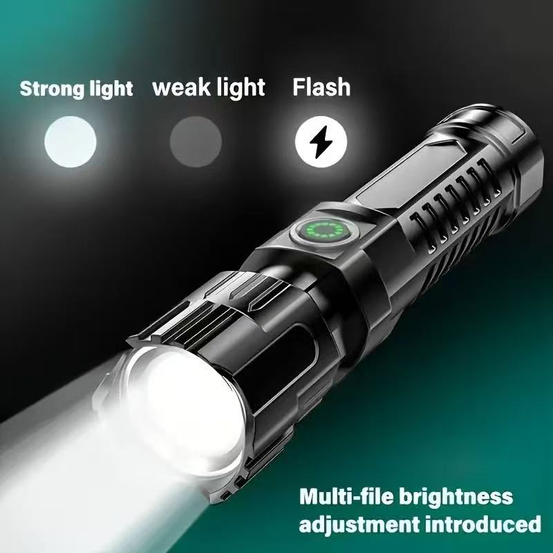 새로운 고출력 LED 손전등 USB 충전식 토치 내장  - Outdoor Lighting Battery Powered 리뷰 및 가격