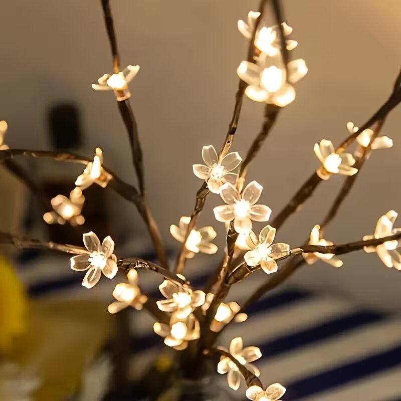 1/2PC 20LED 벚꽃 나무 가지 조명 실내외 홈  - Outdoor Lighting Battery Powered 리뷰 및 가격