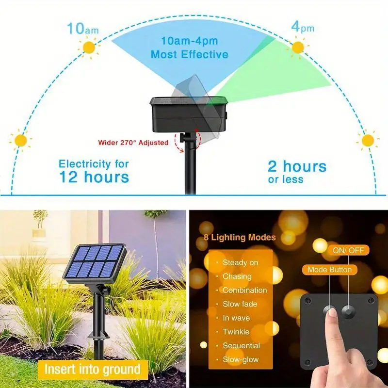 1개 태양광 LED 스트링 라이트 방수 야외 정원 요정 - Outdoor Lighting Led Fixtures 리뷰 및 가격