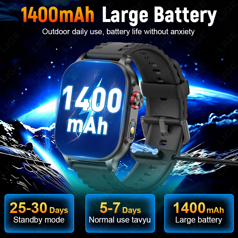 LIGE 2026 군용 1400mAh 배터리 스마트 시 - Outdoor Lighting Ip Rating 리뷰 및 가격