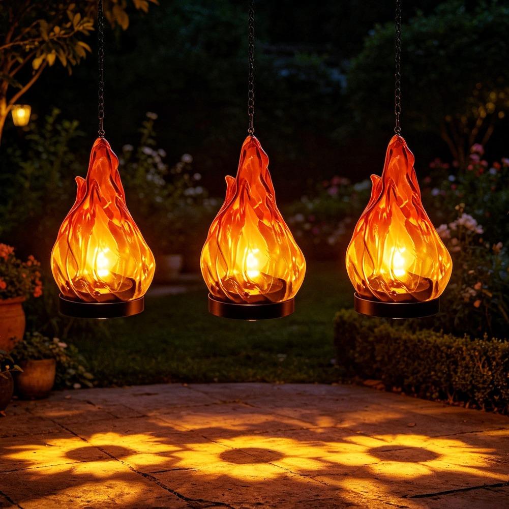 태양열 불꽃 모양 걸이형 랜턴 조명 IP65 방수 깜빡 - Outdoor Lighting Yard Decoration 리뷰 및 가격