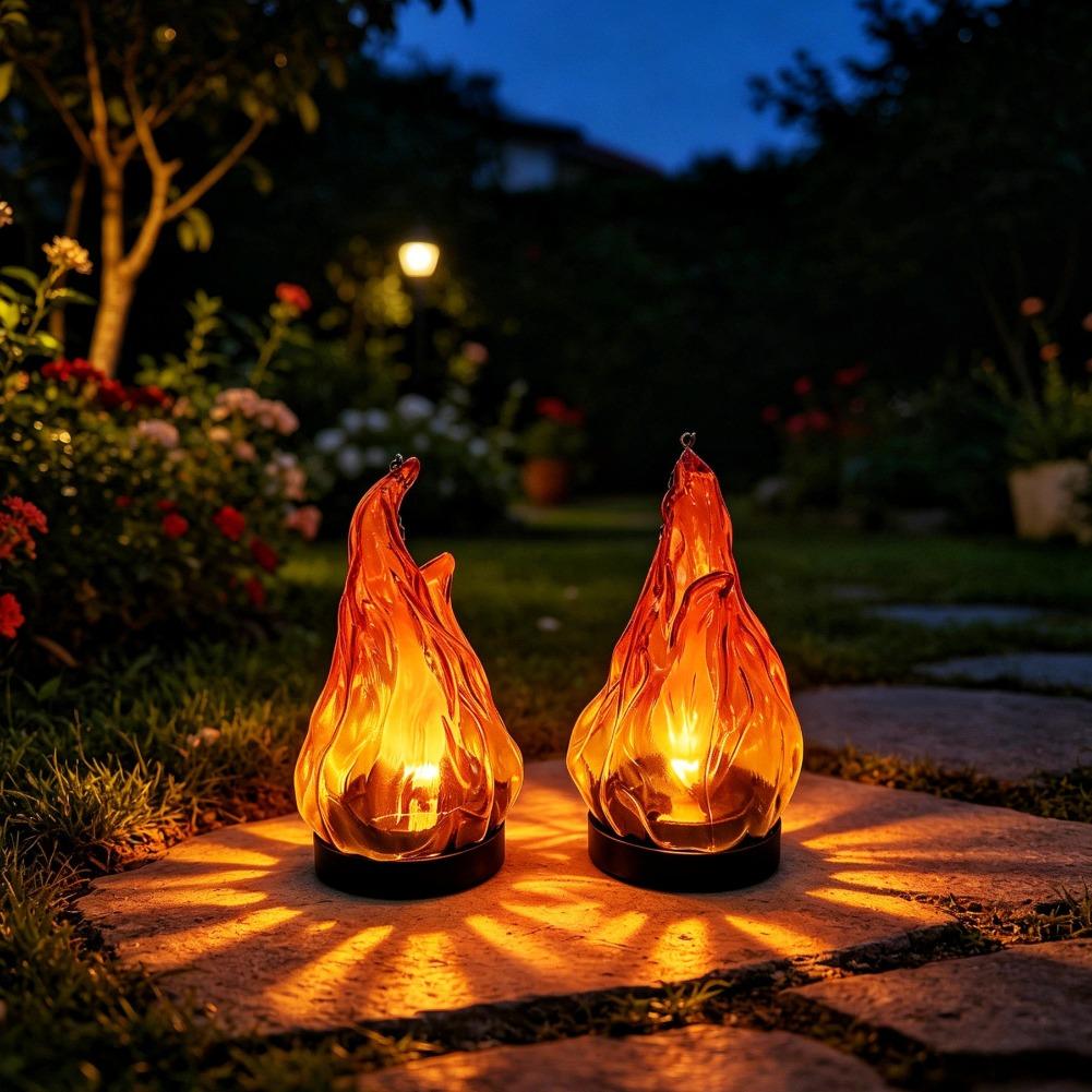 태양열 불꽃 모양 걸이형 랜턴 조명 IP65 방수 깜빡 - Outdoor Lighting Yard Decoration 리뷰 및 가격