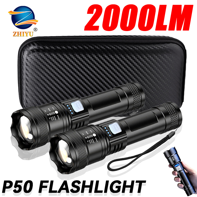 전술용 LED 손전등 2000LM USB 충전식 방수  - Outdoor Lighting Quality 리뷰 및 가격