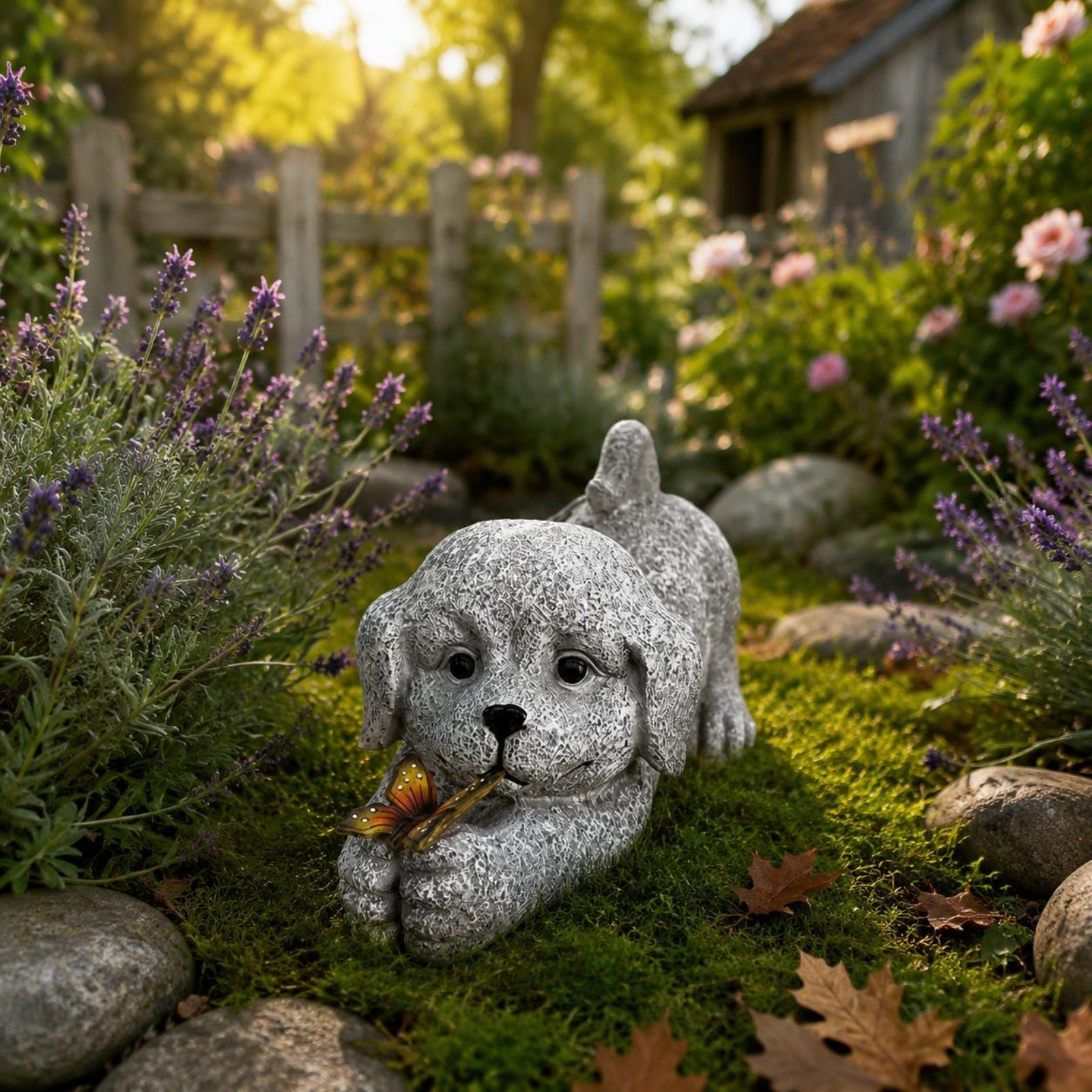 태양열 개 조각상 수지 공예품 태양열 개 조명 야외 장 - Outdoor Lighting Yard Decoration 리뷰 및 가격
