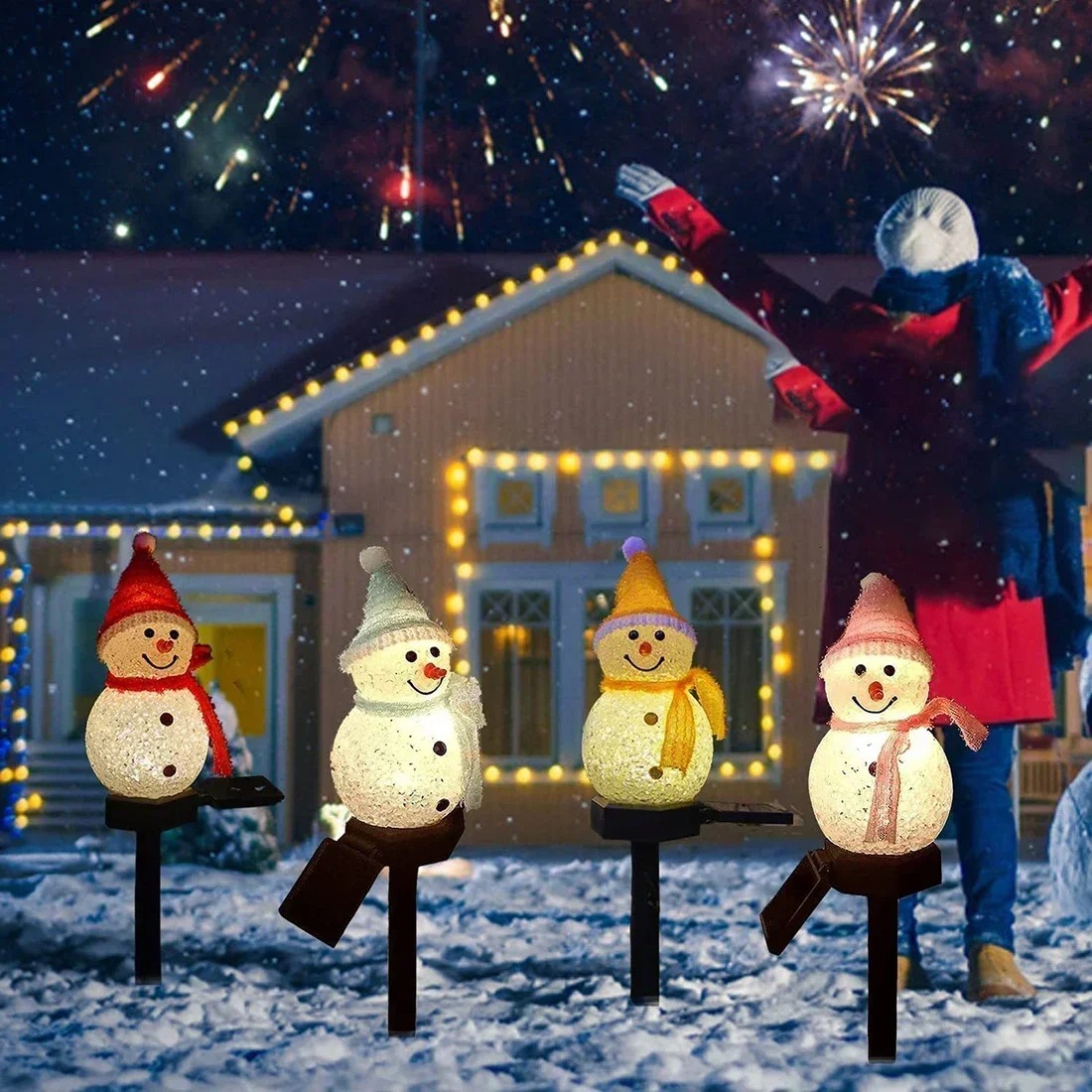 크리스마스 눈사람 태양광 정원등 LED 방수 야외 마당 - Outdoor Lighting Yard Decoration 리뷰 및 가격