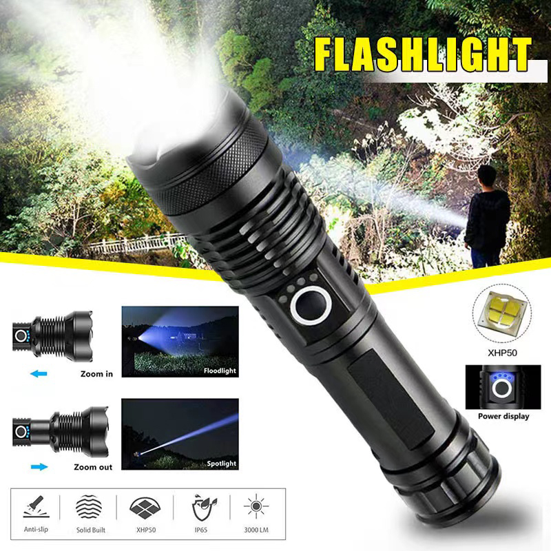 고출력 XHP70 LED 손전등 USB-C 충전식 토치 - Outdoor Lighting Quality 리뷰 및 가격