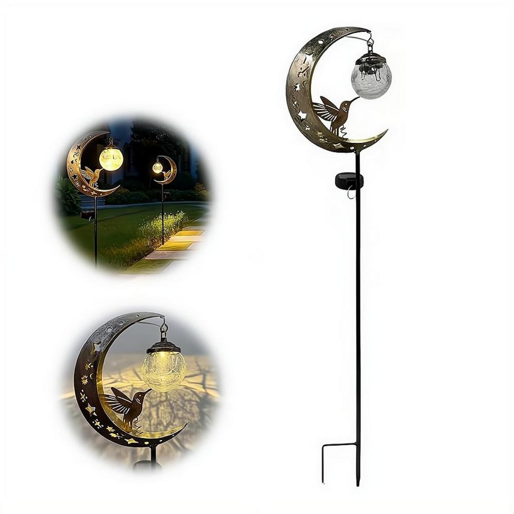 태양광 잔디 조명 철제 벌새 실루엣 달 별 야외 정원  - Outdoor Lighting Yard Decoration 리뷰 및 가격